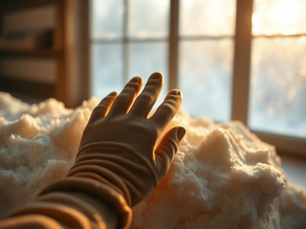 Close-up of cured spray foam insulation texture